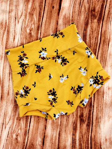 Golden yellow Burgundy Floral